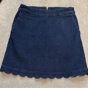 Draper James Navy Scalloped Mini Skirt